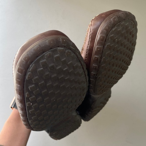 Johnston & Murphy Moc Toe Tie Front Loafers Slip On Casual Brown Leather 12